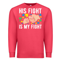 Cardinal his fight is my fight autism dad mom fist bump cute supportive awarene Premium Sweatshirt - linhVisuals