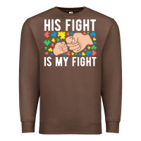 His Fight Is My Fight Autism Dad Mom Fist Bump Cute Supportive Awarene Premium Sweatshirt | Teevron