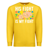 Lemon his fight is my fight autism dad mom fist bump cute supportive awarene Premium Sweatshirt - linhVisuals
