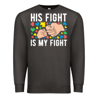 Smoke his fight is my fight autism dad mom fist bump cute supportive awarene Premium Sweatshirt - linhVisuals
