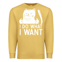 Antique Gold i do what i want cat giving a finger funny middle finger rude graphic Premium Sweatshirt - linhVisuals