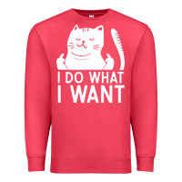 Cardinal i do what i want cat giving a finger funny middle finger rude graphic Premium Sweatshirt - linhVisuals