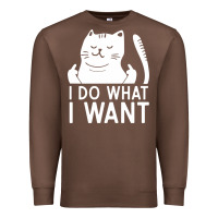 Chestnut i do what i want cat giving a finger funny middle finger rude graphic Premium Sweatshirt - linhVisuals