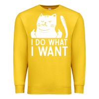Lemon i do what i want cat giving a finger funny middle finger rude graphic Premium Sweatshirt - linhVisuals