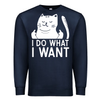 I Do What I Want Cat Giving A Finger Funny Middle Finger Rude Graphic Premium Sweatshirt | Teevron