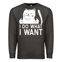 Smoke i do what i want cat giving a finger funny middle finger rude graphic Premium Sweatshirt - linhVisuals
