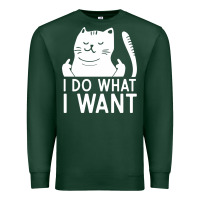 Sports Green i do what i want cat giving a finger funny middle finger rude graphic Premium Sweatshirt - linhVisuals