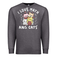Charcoal Heather i love math and cats mountain heart mathematics lover gifts cute and f Premium Sweatshirt - linhVisuals