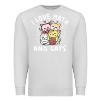 Dove Grey i love math and cats mountain heart mathematics lover gifts cute and f Premium Sweatshirt - linhVisuals