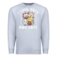 Heather Grey i love math and cats mountain heart mathematics lover gifts cute and f Premium Sweatshirt - linhVisuals