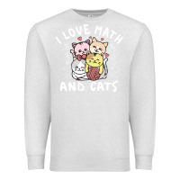 Oatmeal Heather i love math and cats mountain heart mathematics lover gifts cute and f Premium Sweatshirt - linhVisuals