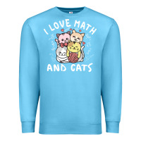 Ocean Blue i love math and cats mountain heart mathematics lover gifts cute and f Premium Sweatshirt - linhVisuals