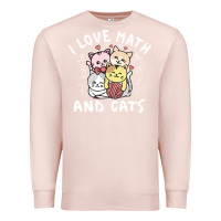Pale Pink i love math and cats mountain heart mathematics lover gifts cute and f Premium Sweatshirt - linhVisuals