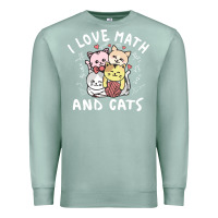 Seafoam i love math and cats mountain heart mathematics lover gifts cute and f Premium Sweatshirt - linhVisuals