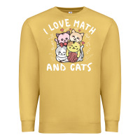 Antique Gold i love math and cats mountain heart mathematics lover gifts cute and f Premium Sweatshirt - linhVisuals