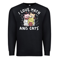 Black i love math and cats mountain heart mathematics lover gifts cute and f Premium Sweatshirt - linhVisuals