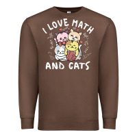 I Love Math And Cats Mountain Heart Mathematics Lover Gifts Cute And F Premium Sweatshirt | Teevron