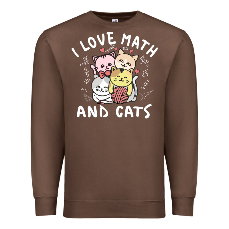 I Love Math And Cats Mountain Heart Mathematics Lover Gifts Cute And F Premium Sweatshirt by linhVisuals | Teevron