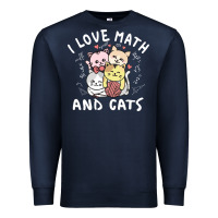 Navy i love math and cats mountain heart mathematics lover gifts cute and f Premium Sweatshirt - linhVisuals