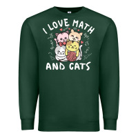 Sports Green i love math and cats mountain heart mathematics lover gifts cute and f Premium Sweatshirt - linhVisuals