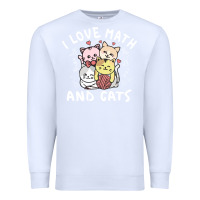 White i love math and cats mountain heart mathematics lover gifts cute and f Premium Sweatshirt - linhVisuals