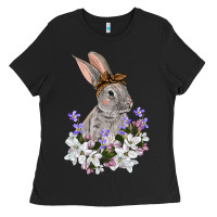 Easter Day Flowers Bunny Ladies Tee | Teevron