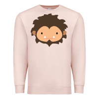 Pale Pink Sneaky Sasquatch Big Head Premium Sweatshirt - linhVisuals