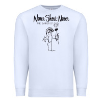 White Never SHOUT Never Premium Sweatshirt - linhVisuals