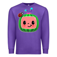 Purple cocomelon, kids, kindergarten, kids songs Premium Sweatshirt - linhVisuals