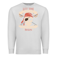 Dove Grey let the pirate shenanigans begin skull vintage pirate skeleton hallowe Premium Sweatshirt - linhVisuals