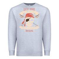Heather Grey let the pirate shenanigans begin skull vintage pirate skeleton hallowe Premium Sweatshirt - linhVisuals