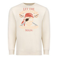 Sandshell let the pirate shenanigans begin skull vintage pirate skeleton hallowe Premium Sweatshirt - linhVisuals