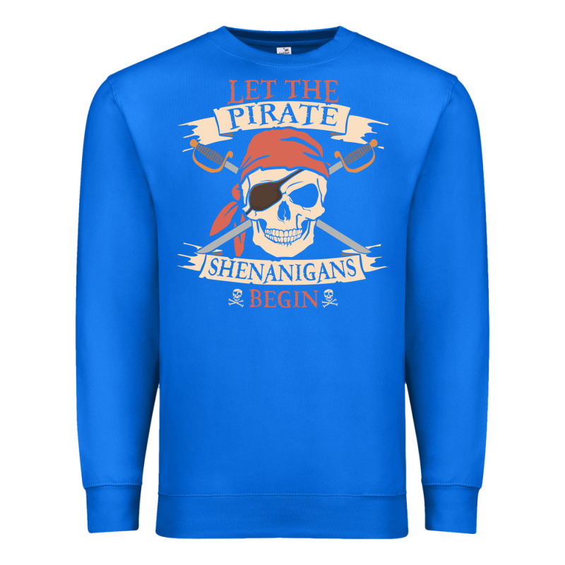 Let The Pirate Shenanigans Begin Skull Vintage Pirate Skeleton Hallowe Premium Sweatshirt by linhVisuals | Teevron