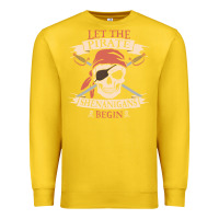 Lemon let the pirate shenanigans begin skull vintage pirate skeleton hallowe Premium Sweatshirt - linhVisuals