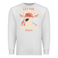 Oatmeal Heather let the pirate shenanigans begin skull vintage pirate skeleton hallowe Premium Sweatshirt - linhVisuals