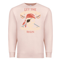 Pale Pink let the pirate shenanigans begin skull vintage pirate skeleton hallowe Premium Sweatshirt - linhVisuals