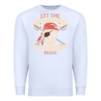 White let the pirate shenanigans begin skull vintage pirate skeleton hallowe Premium Sweatshirt - linhVisuals
