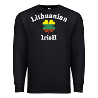 Black lucky lithuanian irish flag shamrock leaf st patricks day Premium Sweatshirt - linhVisuals
