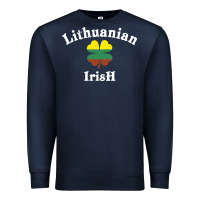 Navy lucky lithuanian irish flag shamrock leaf st patricks day Premium Sweatshirt - linhVisuals