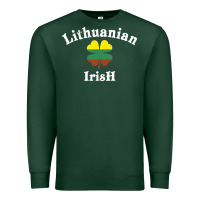 Lucky Lithuanian Irish Flag Shamrock Leaf St Patricks Day Premium Sweatshirt | Teevron