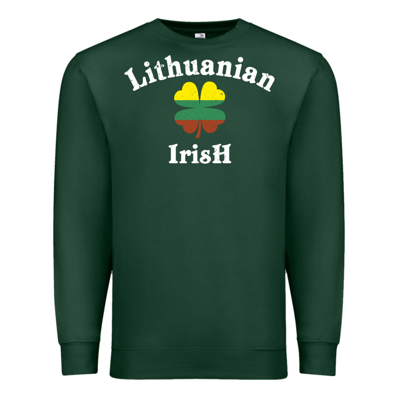 Lucky Lithuanian Irish Flag Shamrock Leaf St Patricks Day Premium Sweatshirt by linhVisuals | Teevron