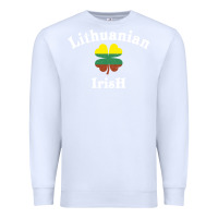 White lucky lithuanian irish flag shamrock leaf st patricks day Premium Sweatshirt - linhVisuals
