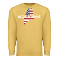 Antique Gold made in maine american flag funny patriotic state lover gift Premium Sweatshirt - linhVisuals