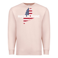 Pale Pink made in maine american flag funny patriotic state lover gift Premium Sweatshirt - linhVisuals