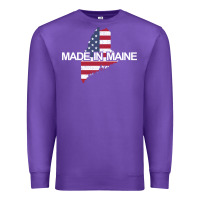 Purple made in maine american flag funny patriotic state lover gift Premium Sweatshirt - linhVisuals