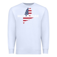 White made in maine american flag funny patriotic state lover gift Premium Sweatshirt - linhVisuals
