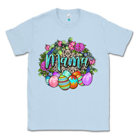 Dusty Blue Easter Mama Happy Easter Day Classic Tee - CowGirlArtShop