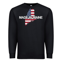 Black made in maine american flag funny patriotic state lover gift Premium Sweatshirt - linhVisuals