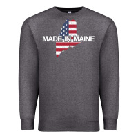 Charcoal Heather made in maine american flag funny patriotic state lover gift Premium Sweatshirt - linhVisuals