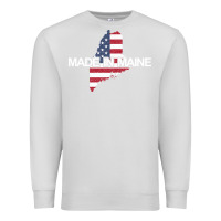 Dove Grey made in maine american flag funny patriotic state lover gift Premium Sweatshirt - linhVisuals